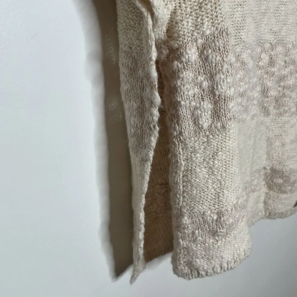 Carrement Beau Oversized Sleeveless Sweater Cream Girls 10 Boho